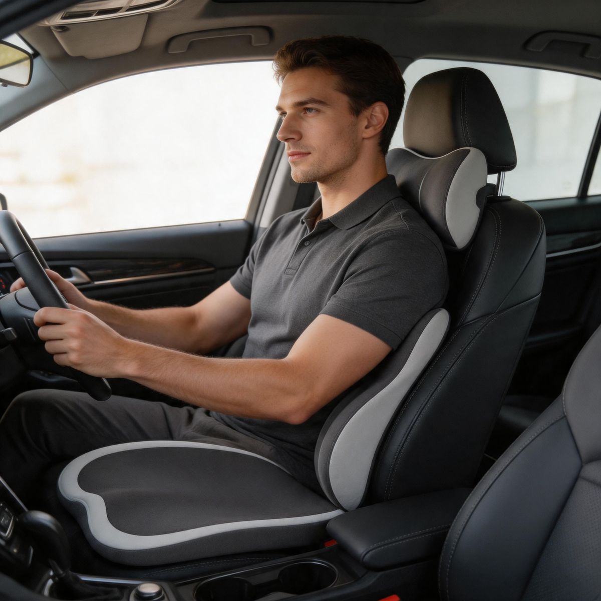 🚘 Car Cushion Set | Support Foam | Driving | Commuters | Contoured Comfort