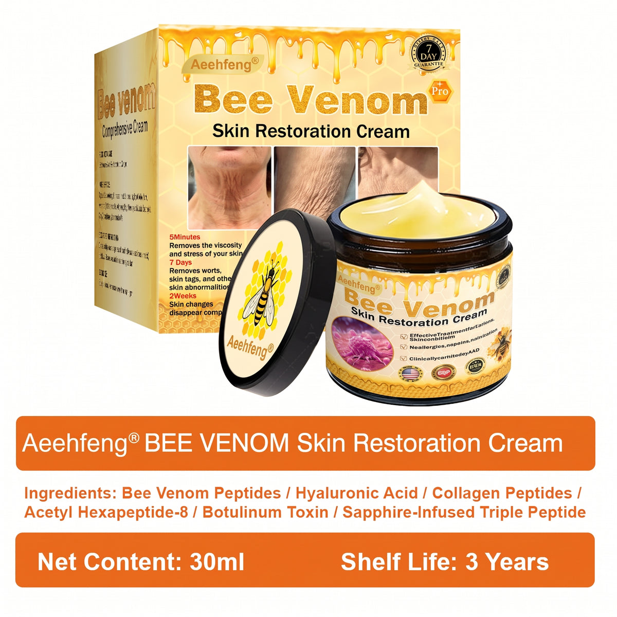 ☘️☘️Official Brand Shop丨Aeehfeng® Bee venom Pro Comprehensive Cream—Tightening for Skin Types