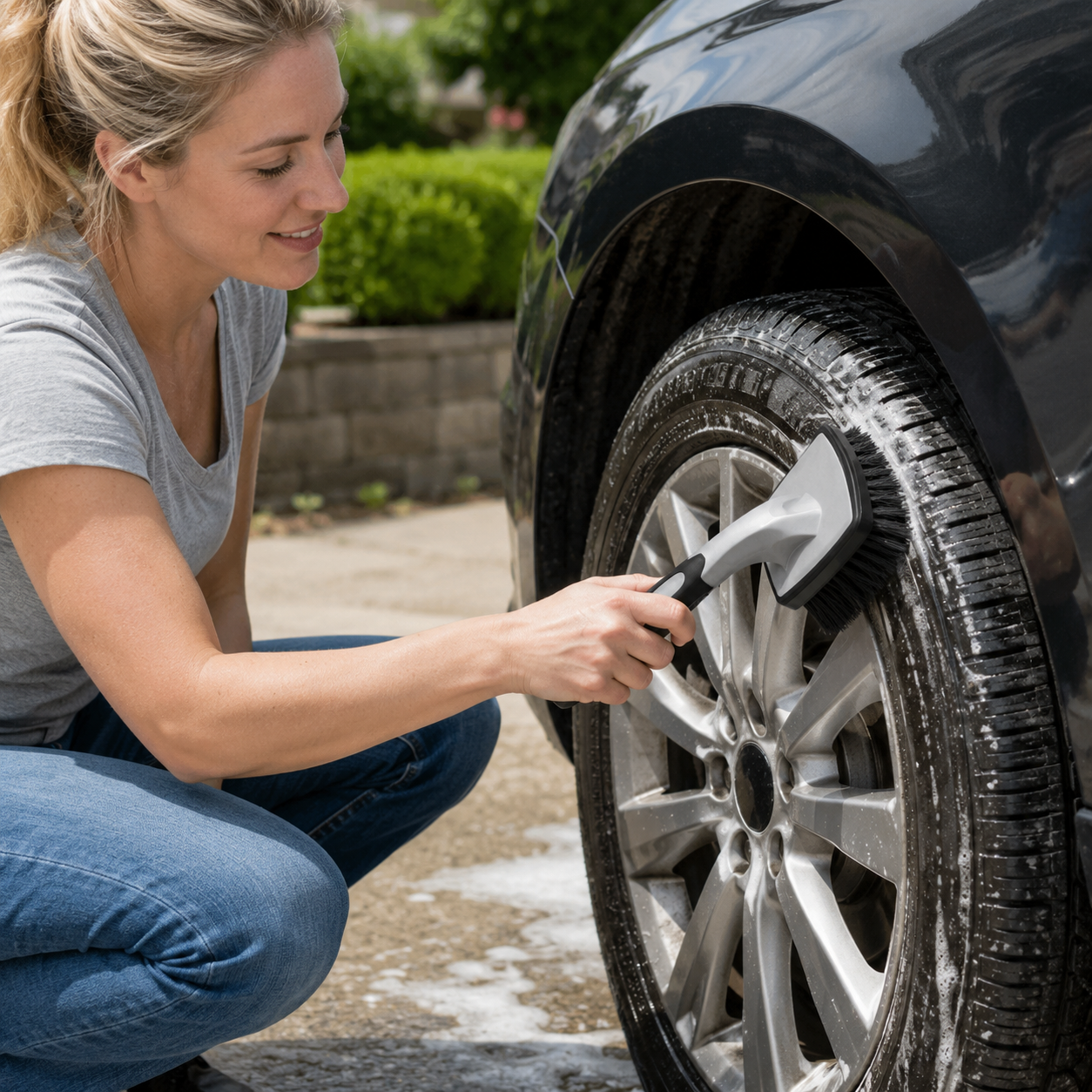🛞 Car Tire Brush | Durable Bristles | Deep Clean