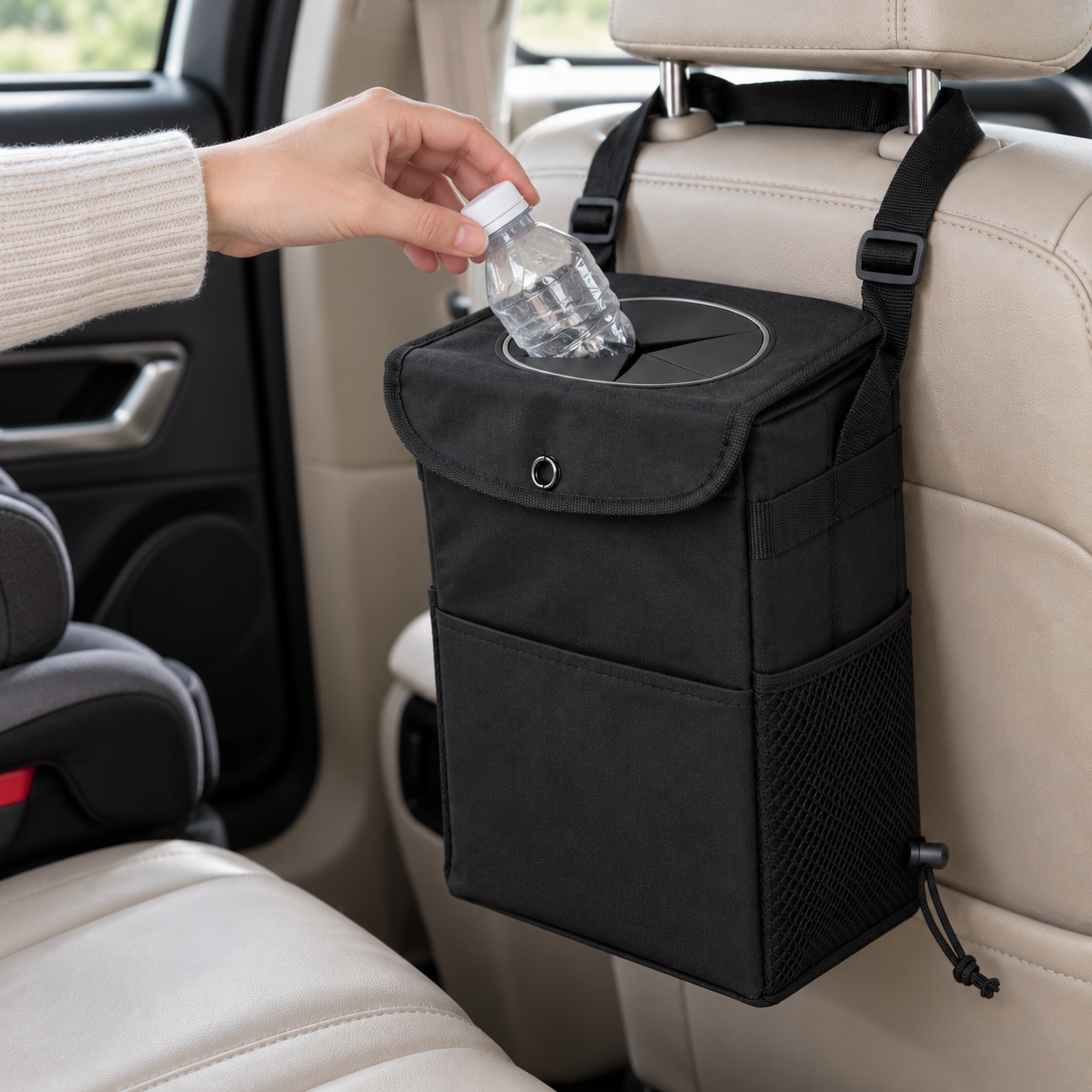 🗑️ Car Trash Can | Oxford Fabric | Clean Interior