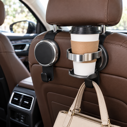 🥤 Seat Back Cup Holder | Leather Finish | Smart Storage