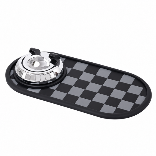 📱 Car Phone Holder | Silicone | Dashboard | Drivers | Checkered Grip
