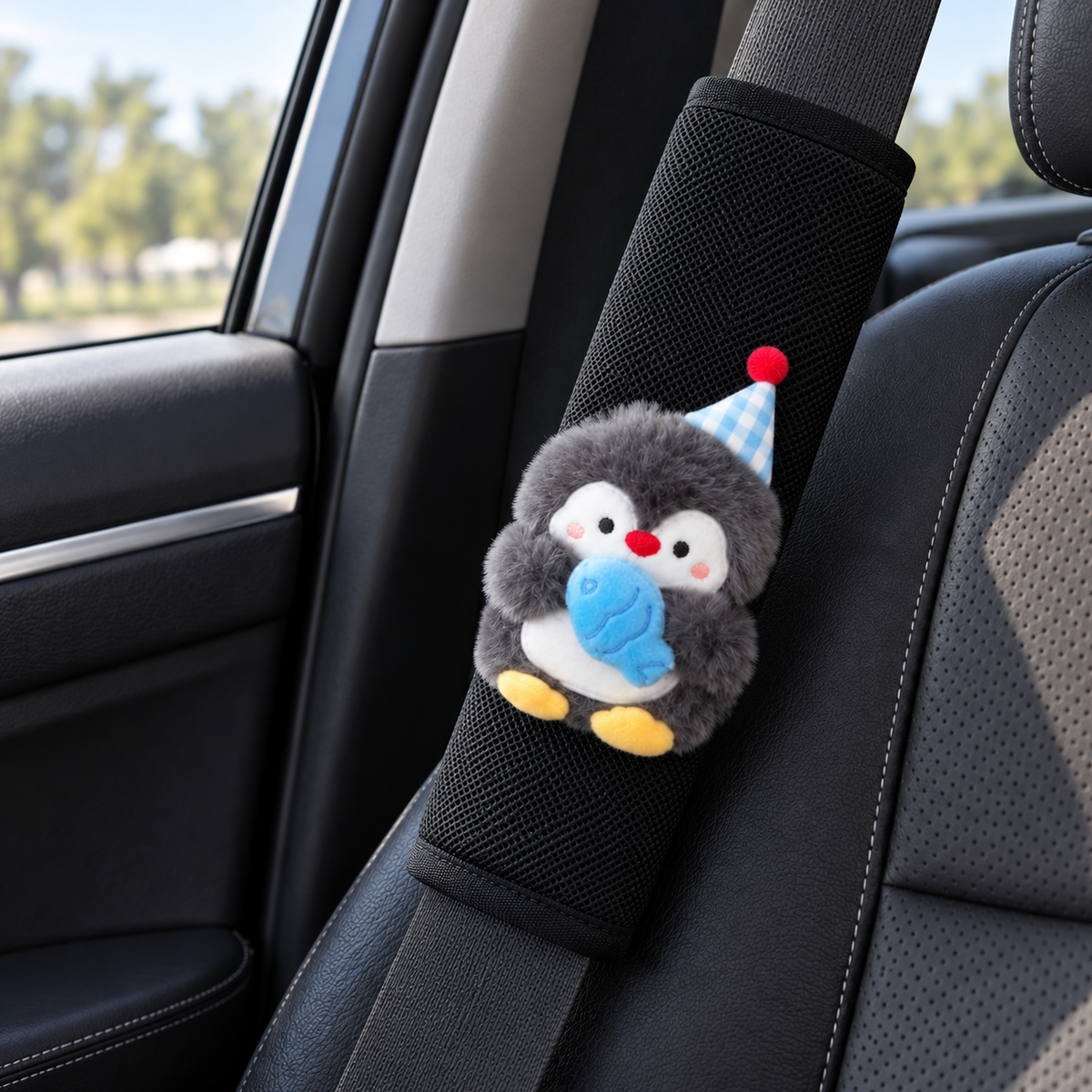 🐧 Seatbelt Pads | Mesh | Driving | Families | Plush Penguin