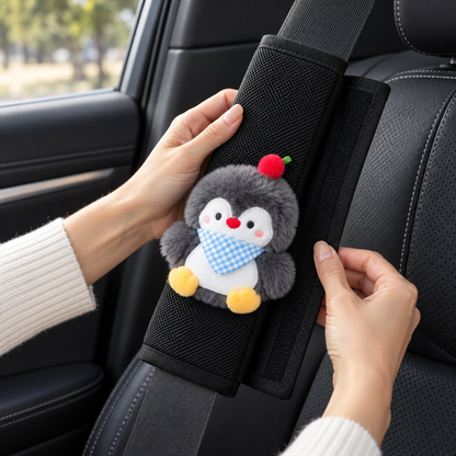 🐧 Seatbelt Pads | Mesh | Driving | Families | Plush Penguin
