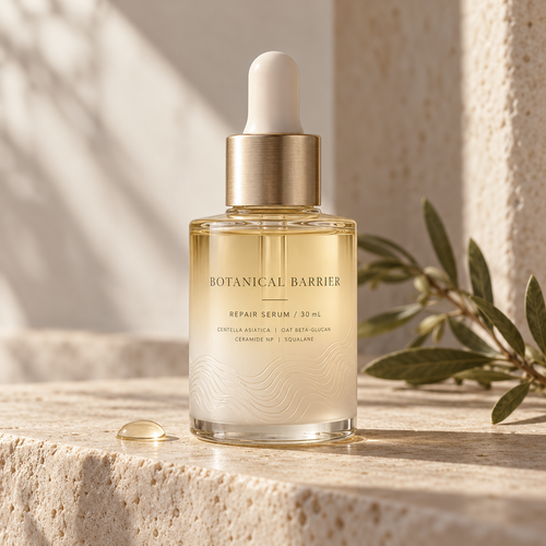 Botanical Barrier serum on travertine
