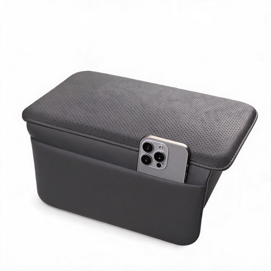 🩶 Armrest Cushion | PU Leather | Daily Drives | Car Owners | Raised Comfort